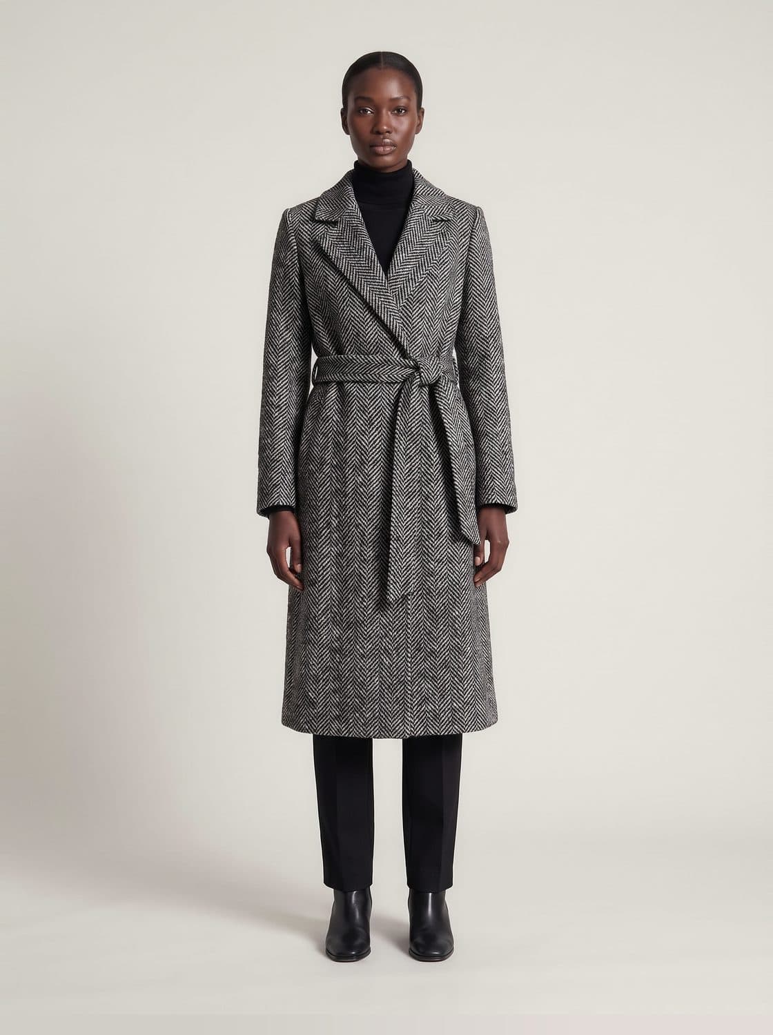 Brackley Overcoat, worn by a model