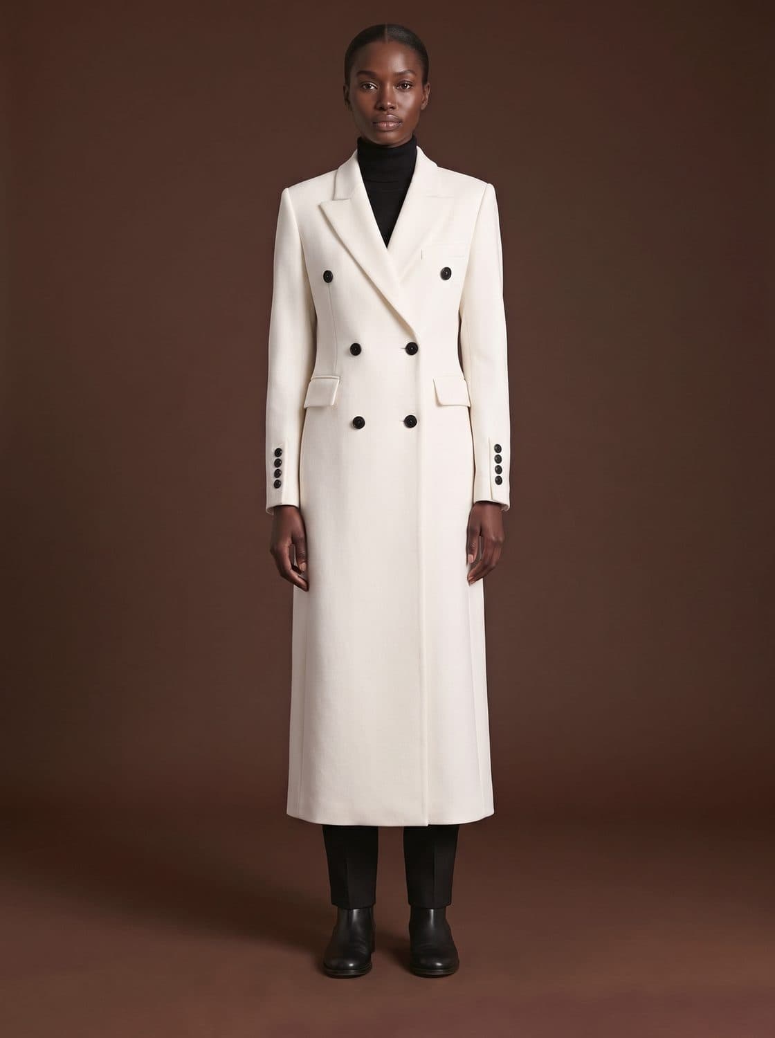 Harcourt Overcoat, worn by a model
